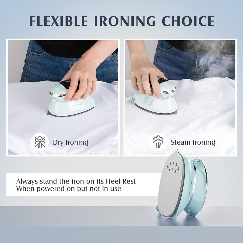 PIOMATIC Travel Iron Mini with Steam for Clothes with Dual Voltage, Portable Mini Ironing Machine with Non-Stick Soleplate, Small Iron for Sewing, Quilting and Handcraft - Image 5